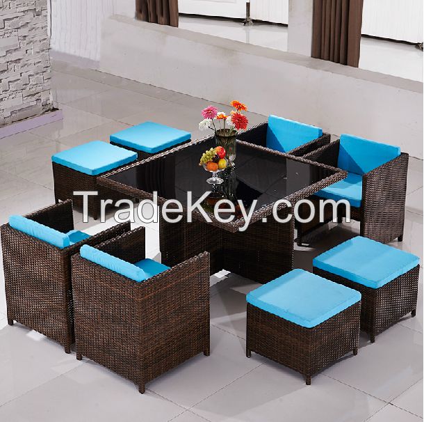 All Weather Rattan Outdoor Garden Furniture 9 Cube Garden Set