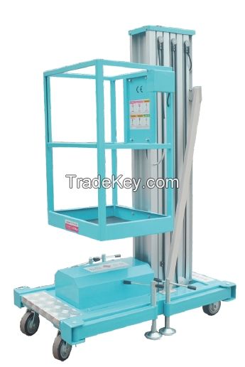 Single mast aluminium alloy aerial work platform