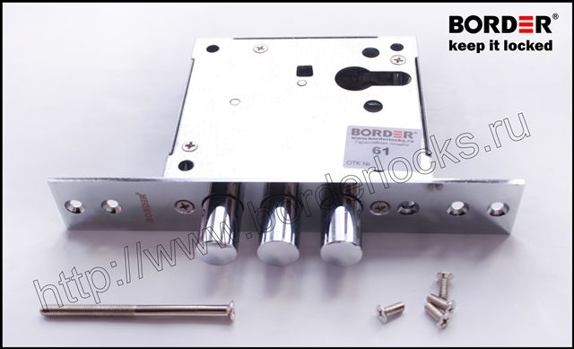 Double mortise universal lock set with different locking mechanisms.