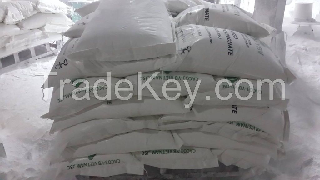 + 98% Ground Calcium Carbonate Caco3 powder with Vietnam manufacturer for PVC, plastic, paper, rubber industry
