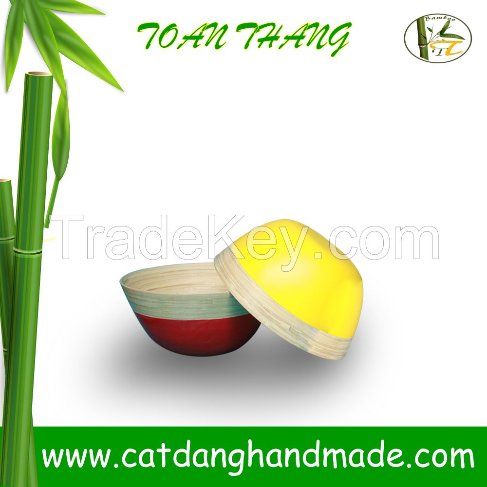 Bamboo salad bowl with various color