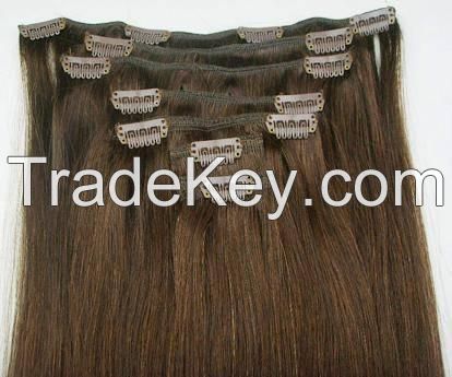 100% human hair clip in hair extension