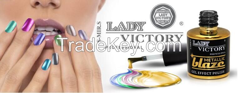 Lady Victory High Quality Factory Price Mirror Effect Metallic Gel Nail Polish- GPM 7, 3 ml