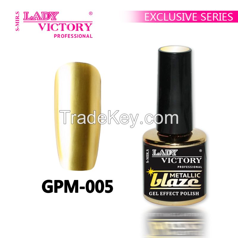 Lady Victory High Quality Factory Price Mirror Effect Metallic Gel Nail Polish- GPM 7, 3 ml