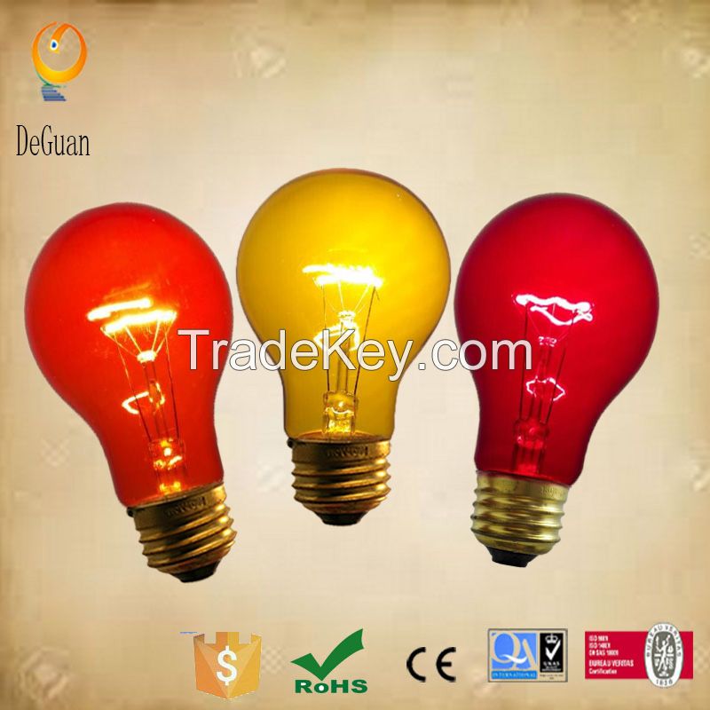 A19 Red,yellow,blue E26 base 110-240v Factory supply luxury quality low price custom color christmas light
