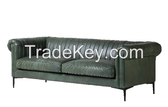 khaki cowhide sofa