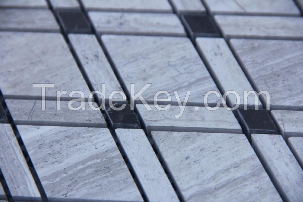 Carrara White 1x1-7/8 Rhomboid Diamond Mosaic Tile