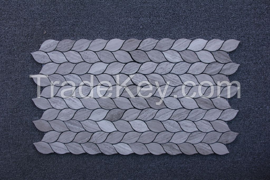 Grey Wood Leaf mosaic, tile