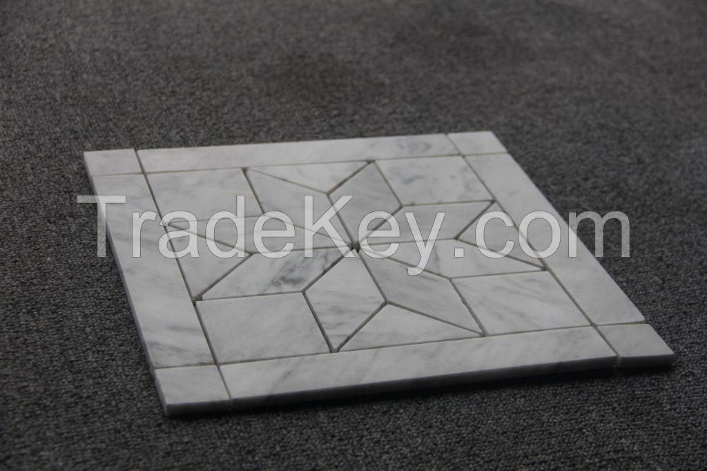 Venato Carrara Tile With Flower Pattern