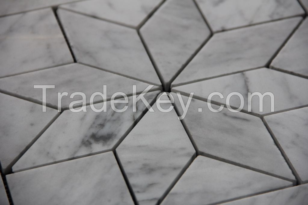 Venato Carrara Tile With Flower Pattern