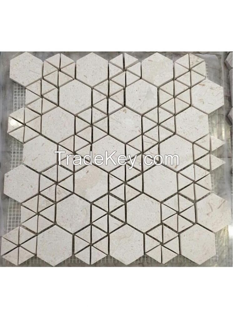 Beige Hexagon Mosaic
