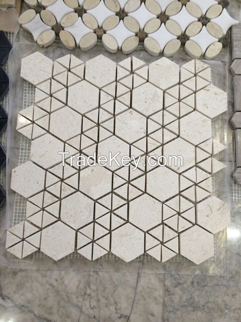 Beige Hexagon Mosaic