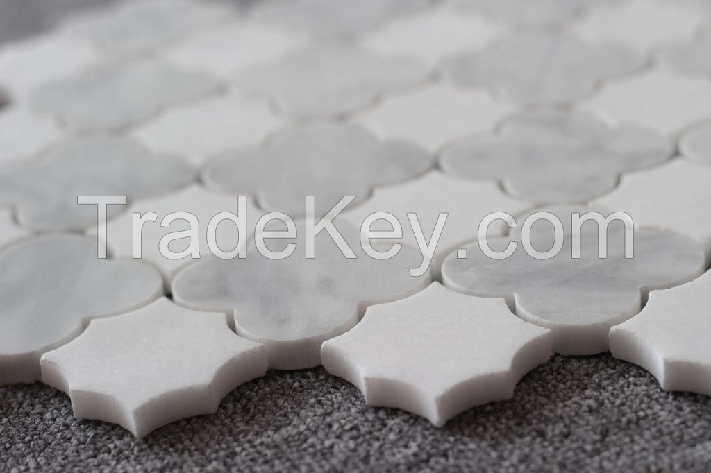 Carrara White and Sivec White Mosaic