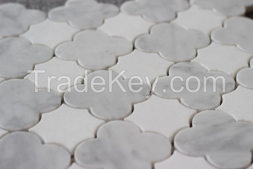 Carrara White and Sivec White Mosaic