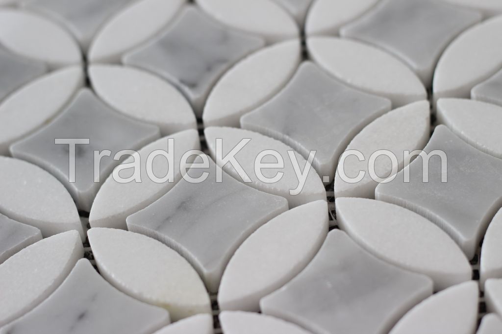 Carrara White and Sivec White Mosaic