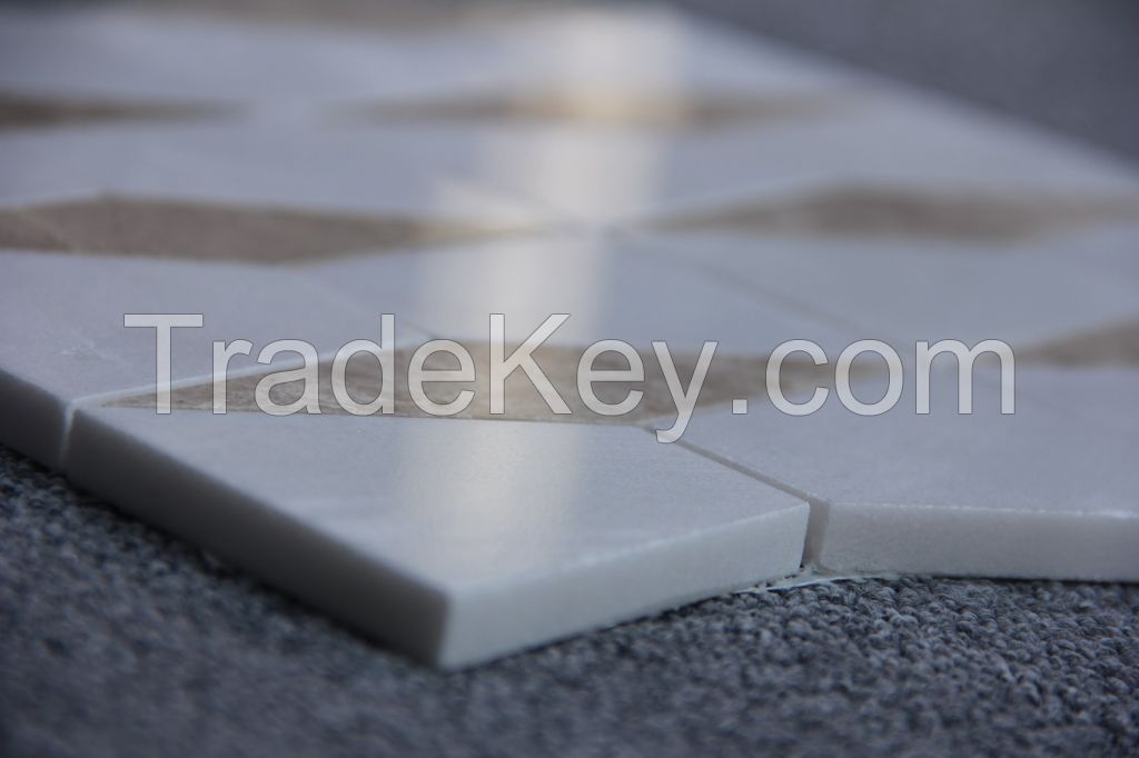 Sivec White and Light Emperador Mosaic