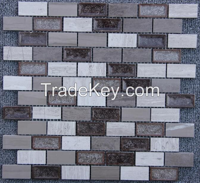 Silver Wood and Striation Elegant Mosaic