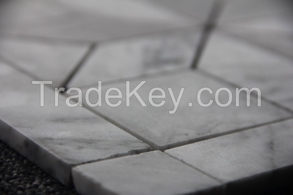Carrara white flower shape mosaic