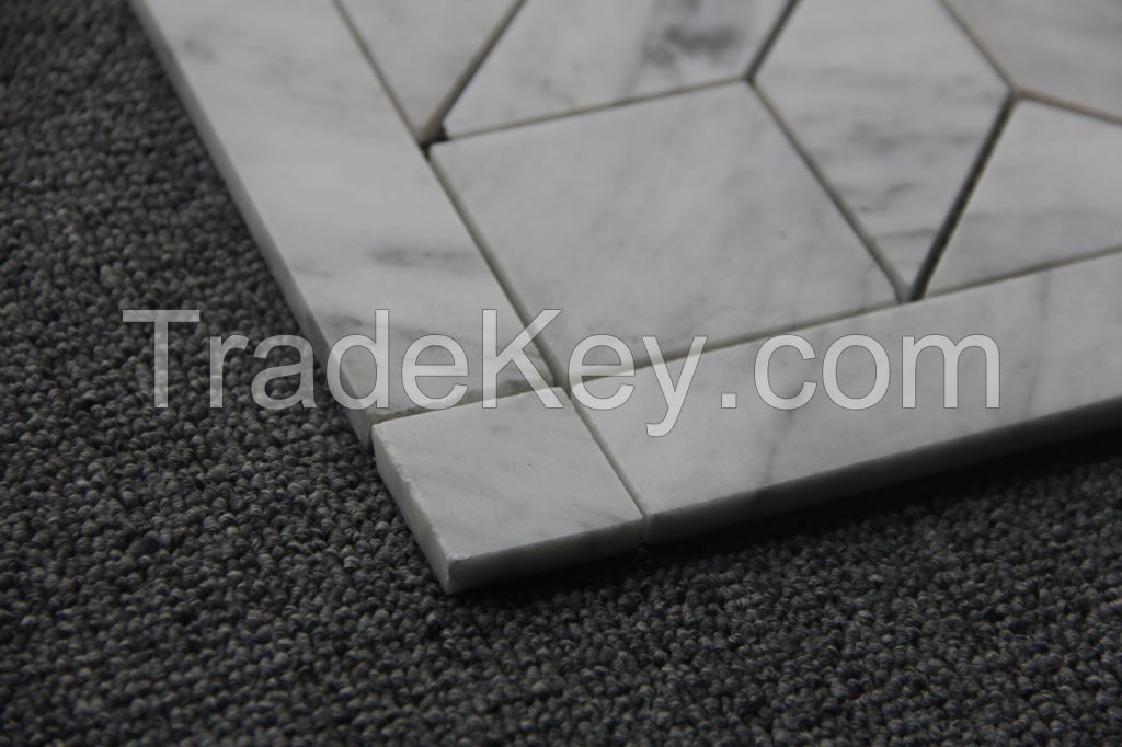 Carrara white flower shape mosaic