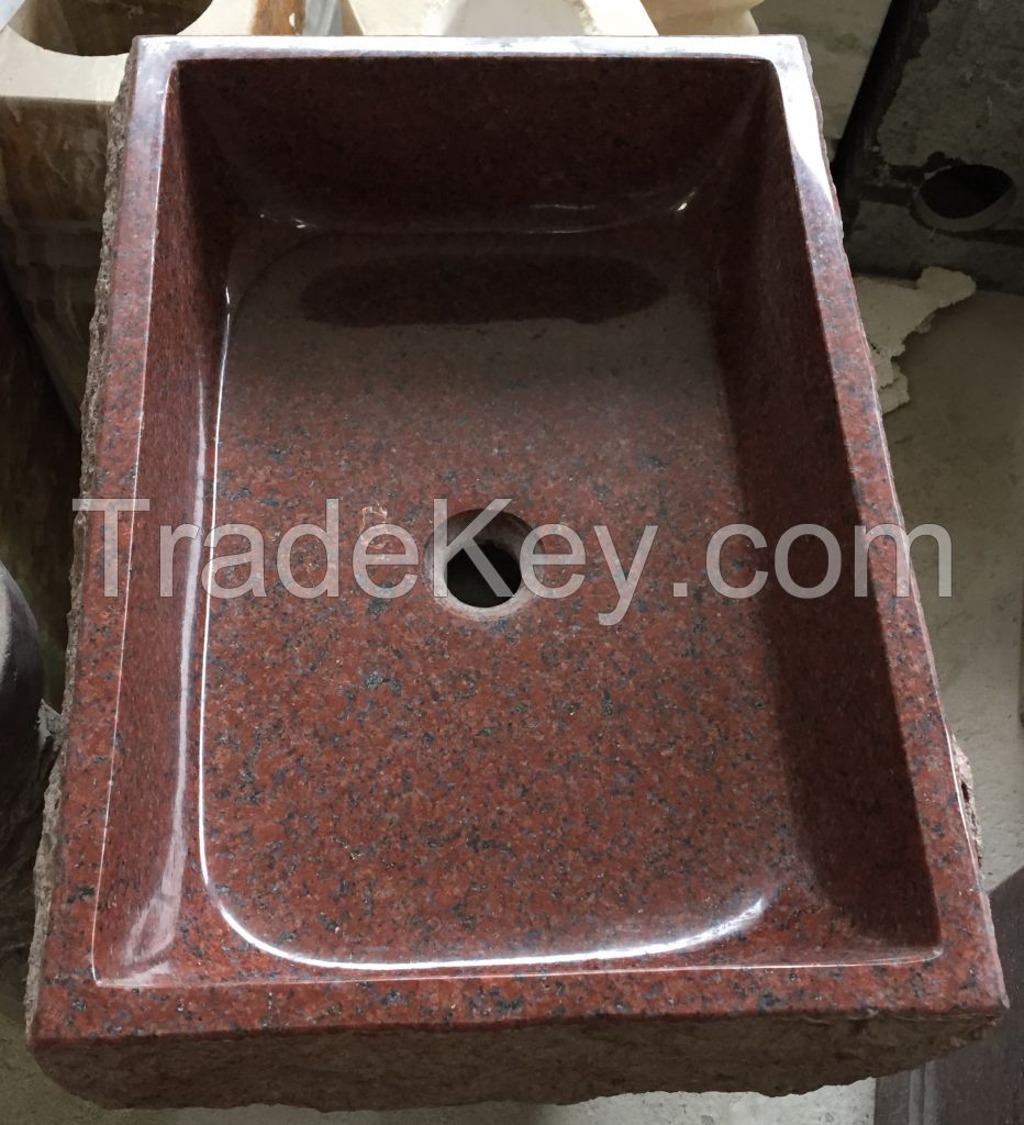 Wash Basin marble wash basin Grey marble basin red grainte