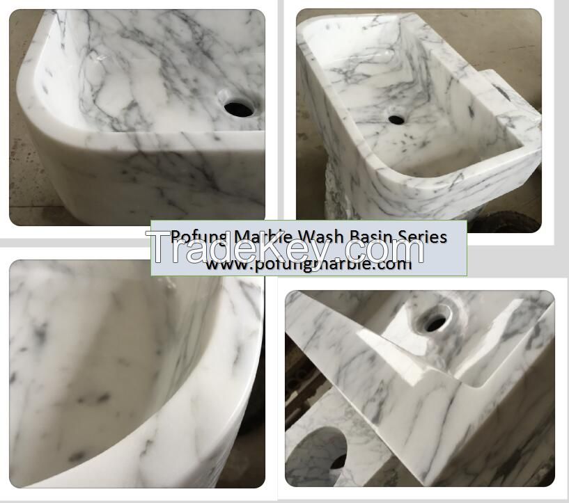Wash Basin marble wash basin Grey marble basin Italy Carrara white basin