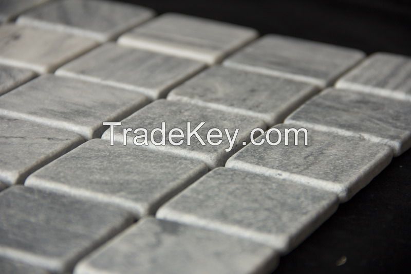 Grey marble square antique honed mosaic tile