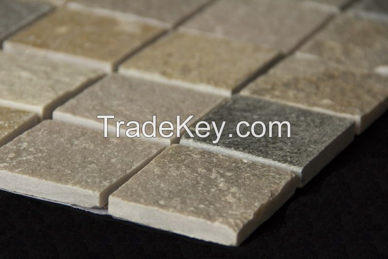  Dark Grey antique look culture stone slate mosaic tile