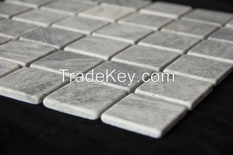 Grey marble square antique honed mosaic tile