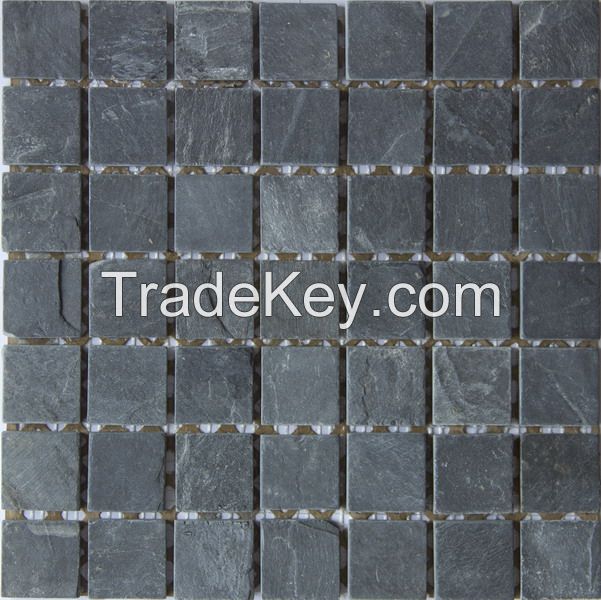 Dark Grey antique look culture stone slate mosaic tile