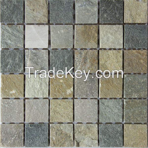  Dark Grey antique look culture stone slate mosaic tile