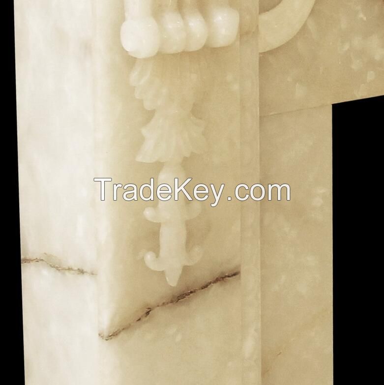 Natrual Onyx Natural Stone White Onyx Fireplace