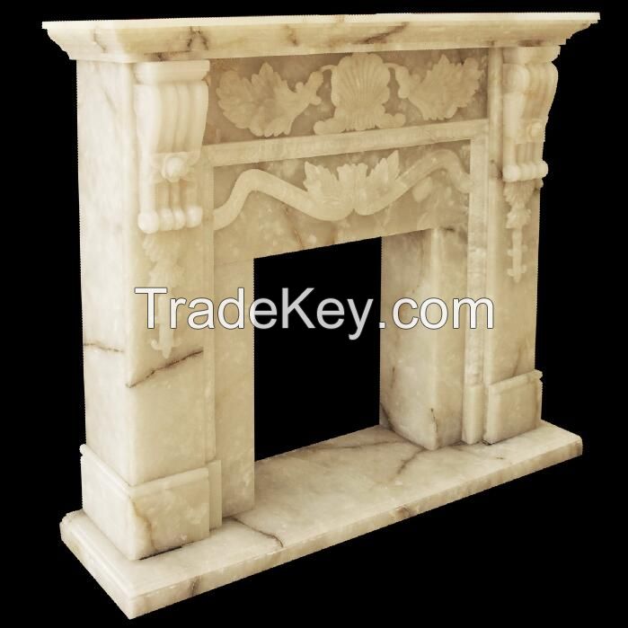 Natrual Onyx Natural Stone White Onyx Fireplace