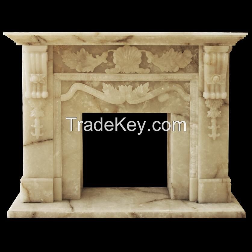 Natrual Onyx Natural Stone White Onyx Fireplace