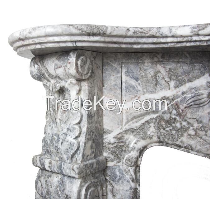 Natrual Marble Natural Stone Fior Di Pesco Fireplace