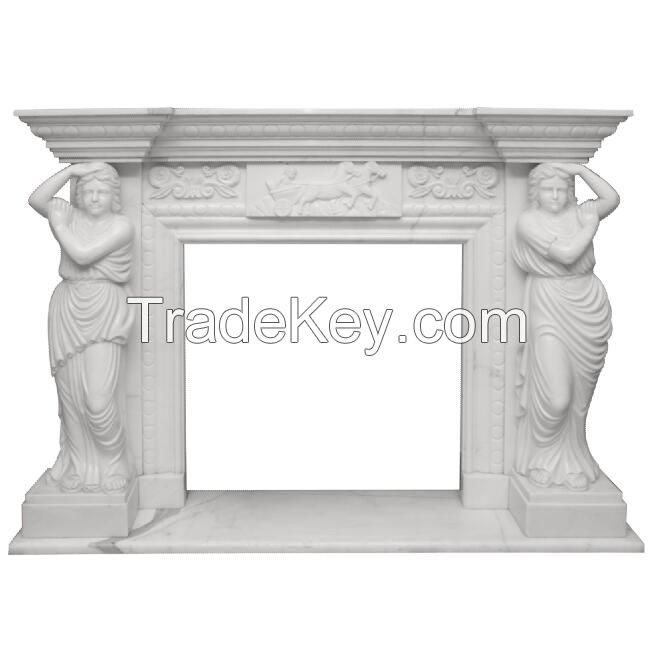 Natrual Marble Natural Stone Calacatta Fireplace