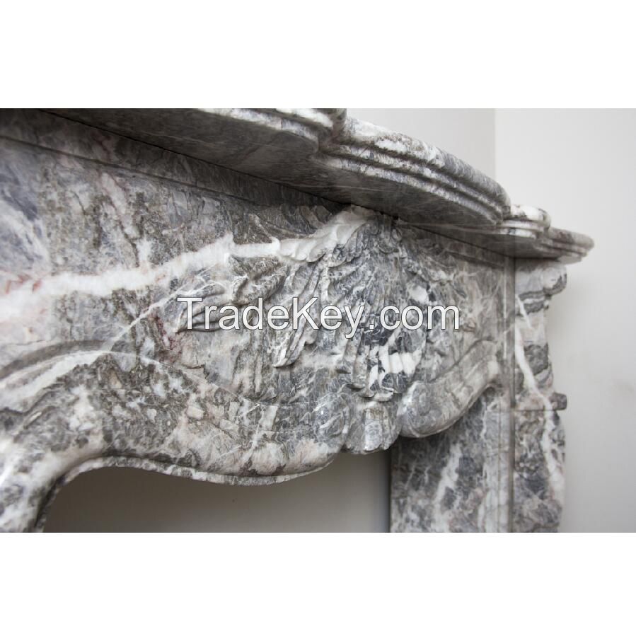 Natrual Marble Natural Stone Fior Di Pesco Fireplace