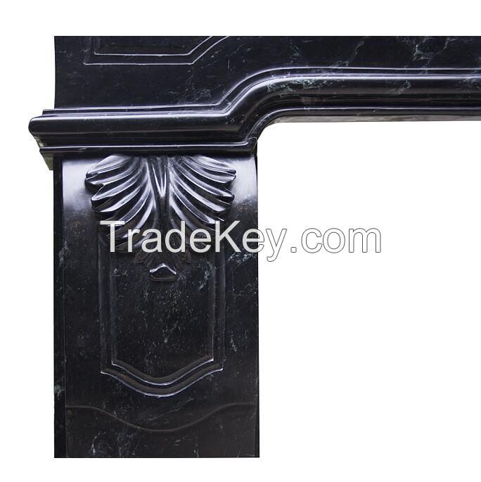 Natrual Marble Natural Stone Black Marquina Fireplace