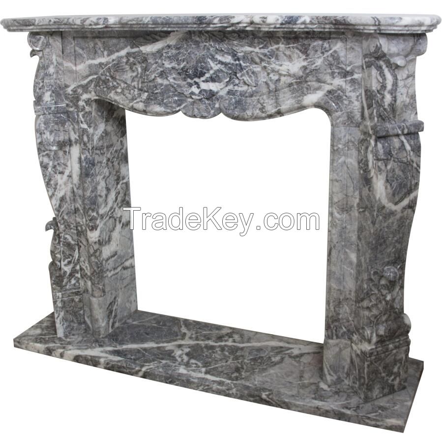 Natrual Marble Natural Stone Fior Di Pesco Fireplace