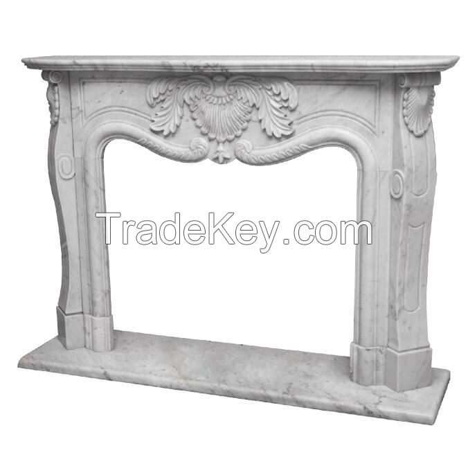 Natrual Marble Natural Stone Carrara White Fireplace