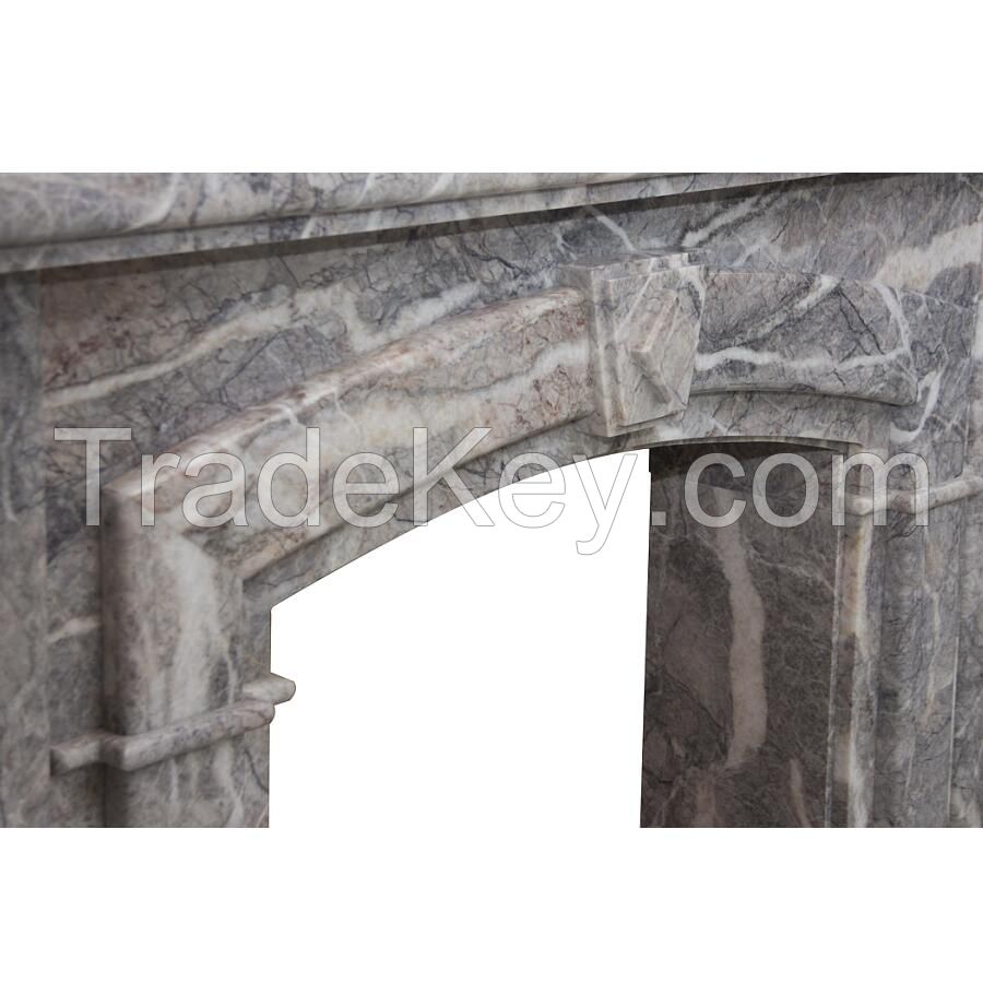 Natrual Marble Natural Stone Fior Di Pesco Fireplace