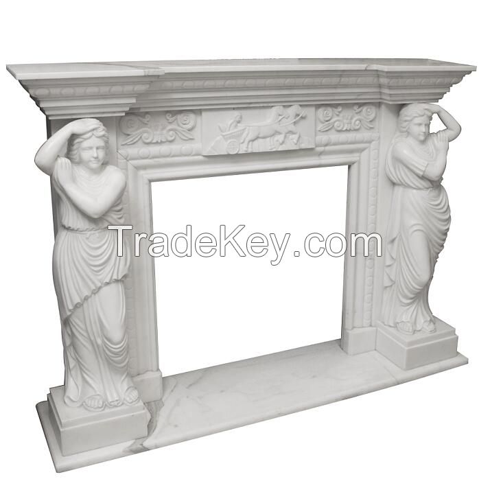 Natrual Marble Natural Stone Calacatta Fireplace