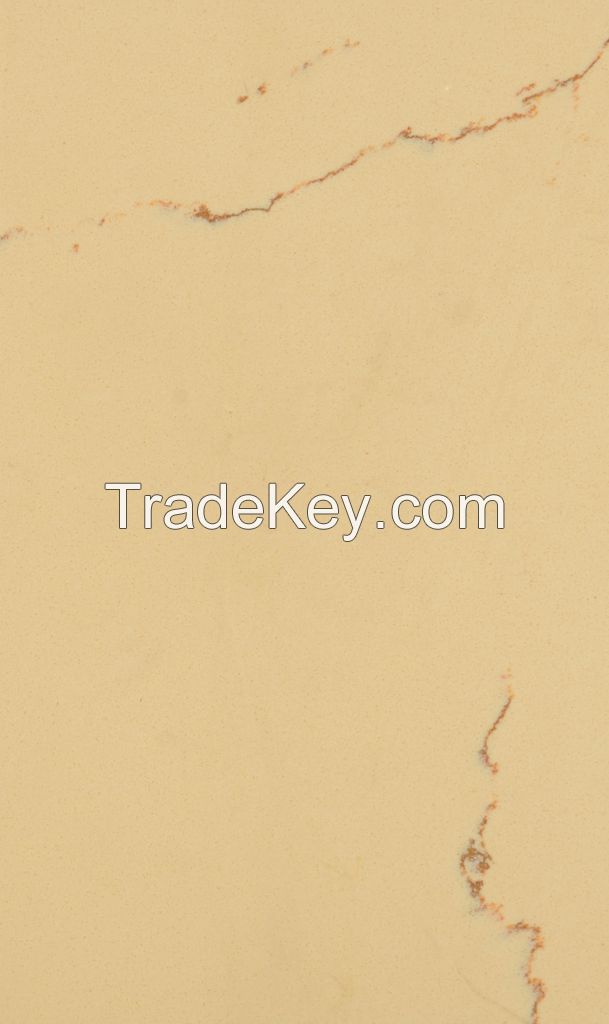 Quartz stone slab Diamond series yellow beige marble vein pure color Manmade stone artificail stone quartz slab