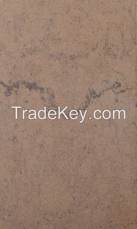 Quartz stone slab Diamond series brown marble vein pure color Manmade stone artificail stone quartz slab