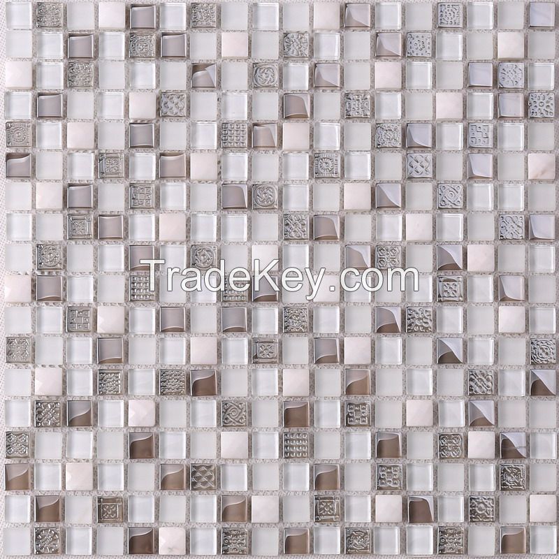 Stone Mix Glass Mosaic Long Strip New Design PFHK61