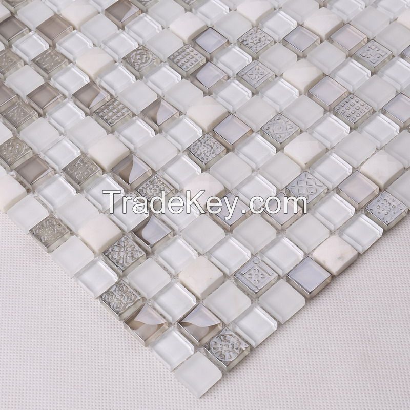 Stone Mix Glass Mosaic Long Strip New Design PFHK61