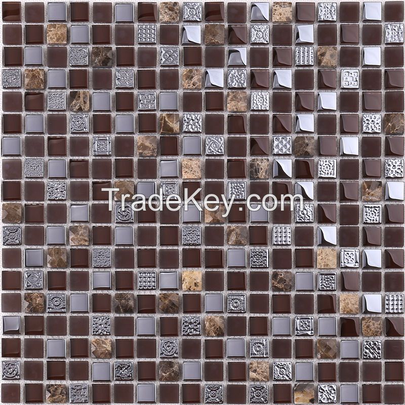 Stone Mix Glass Mosaic  New Design PFHK64