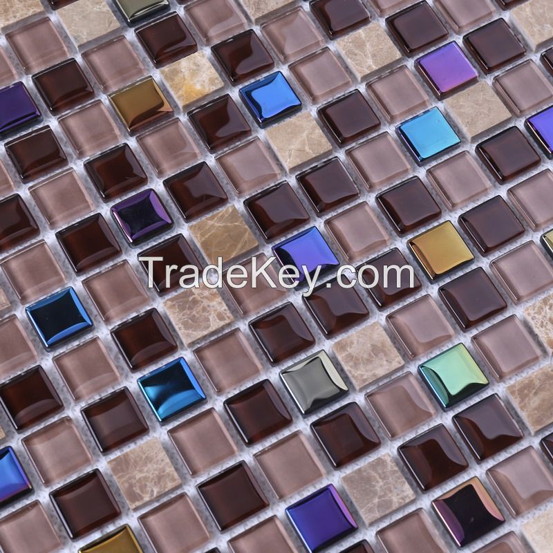 Stone Mix Glass Mosaic Long Strip New Design PFHK66