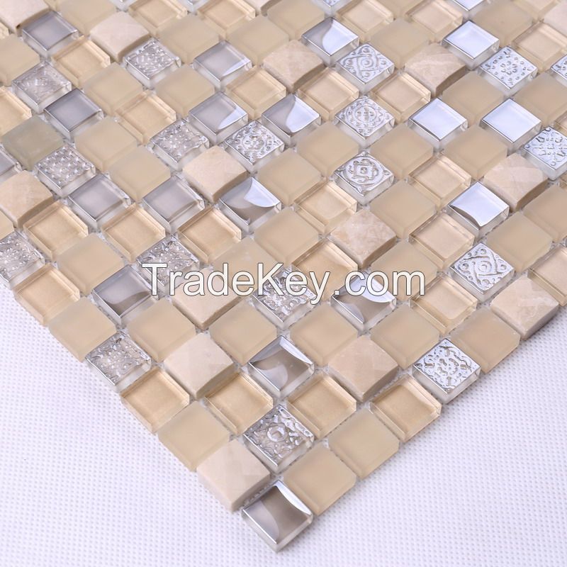 Stone Mix Glass Mosaic Long Strip New Design PFHK63