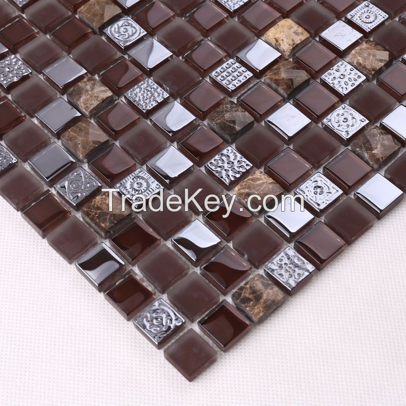 Stone Mix Glass Mosaic  New Design PFHK64