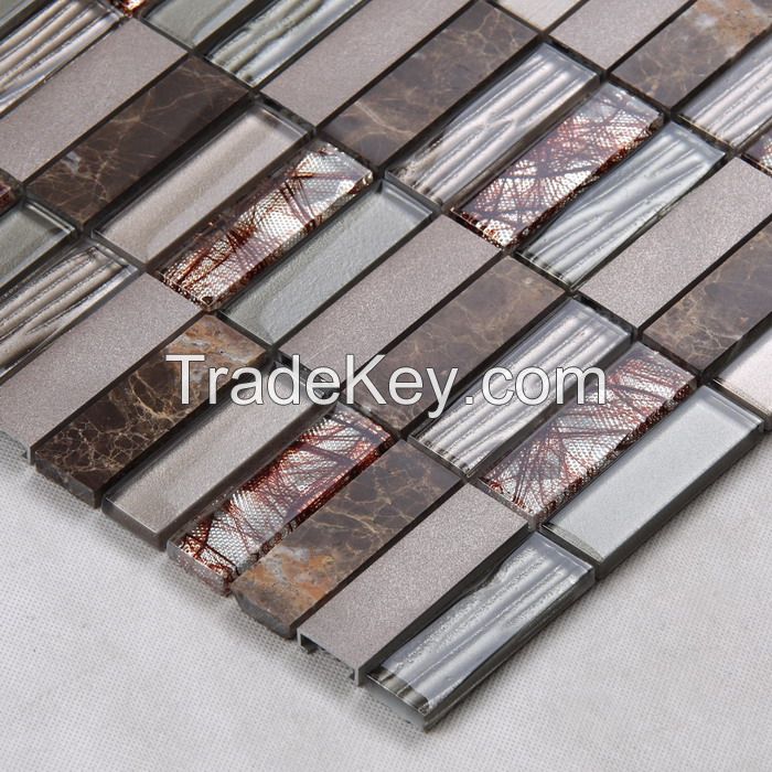 Stone and Metal Mix Glass Mosaic Special Design PFHYC14